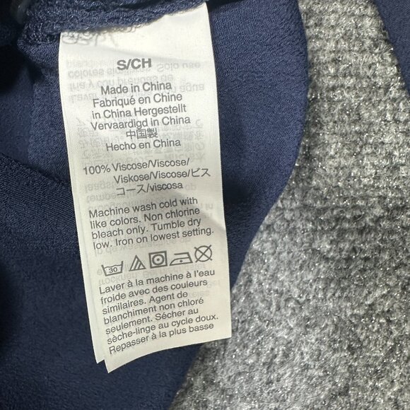 J Crew Blouse Womens Small  Long Sleeve Drapey Popover Blue Elastic Cuffs Top - Picture 6 of 8